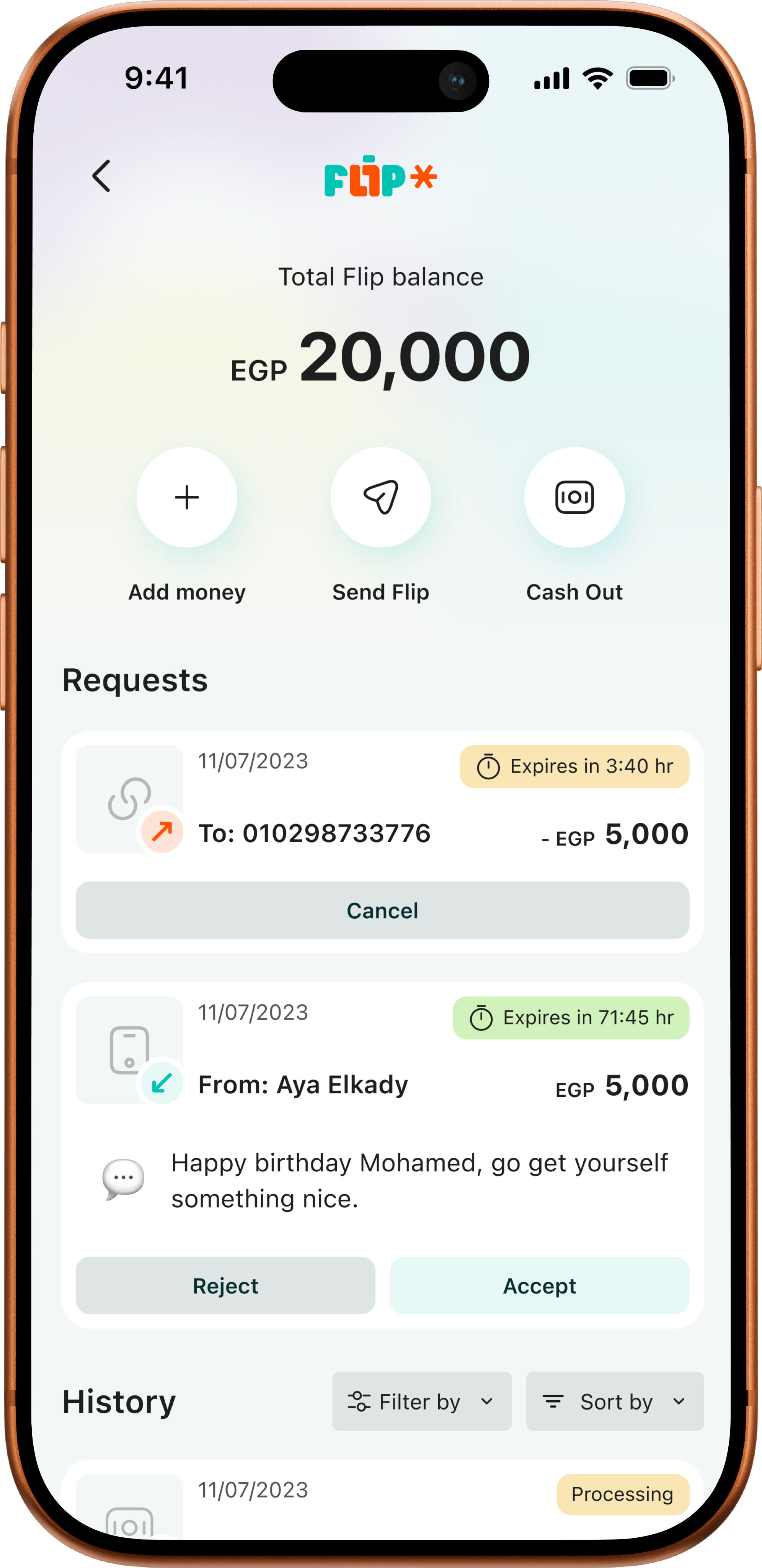 Cash out prepaid card
